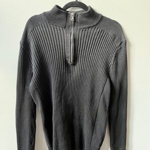 Express Men's Quarter Zip Turtleneck - Black XL